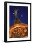 Statue on Catedral Metropolitana in Santiago-Jon Hicks-Framed Photographic Print