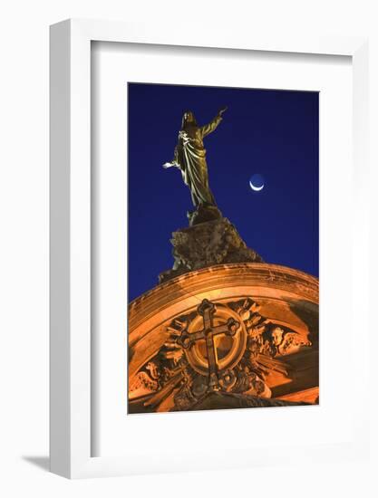 Statue on Catedral Metropolitana in Santiago-Jon Hicks-Framed Photographic Print