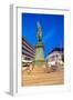 Statue on Ostra Larmgatan at Dusk, Gothenburg, Sweden, Scandinavia, Europe-Frank Fell-Framed Photographic Print