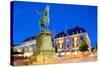 Statue on Ostra Larmgatan at Dusk, Gothenburg, Sweden, Scandinavia, Europe-Frank Fell-Stretched Canvas