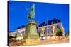 Statue on Ostra Larmgatan at Dusk, Gothenburg, Sweden, Scandinavia, Europe-Frank Fell-Stretched Canvas