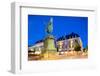 Statue on Ostra Larmgatan at Dusk, Gothenburg, Sweden, Scandinavia, Europe-Frank Fell-Framed Photographic Print