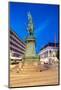 Statue on Ostra Larmgatan at Dusk, Gothenburg, Sweden, Scandinavia, Europe-Frank Fell-Mounted Photographic Print