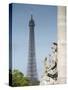 Statue on the Alexandre Iii Bridge and the Eiffel Tower, Paris, France, Europe-Richard Nebesky-Stretched Canvas