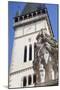 Statue Outside Basilica of St. Egidius in Radnicne Square-Ian Trower-Mounted Photographic Print