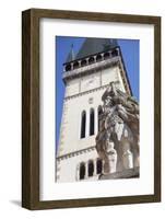 Statue Outside Basilica of St. Egidius in Radnicne Square-Ian Trower-Framed Photographic Print