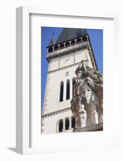 Statue Outside Basilica of St. Egidius in Radnicne Square-Ian Trower-Framed Photographic Print