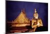 Statue Outside of Buddhist Temple-Paul Souders-Mounted Photographic Print