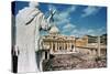 Statue Overlooking St. Peters Square-null-Stretched Canvas