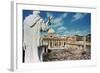 Statue Overlooking St. Peters Square-null-Framed Photographic Print