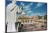 Statue Overlooking St. Peters Square-null-Mounted Photographic Print
