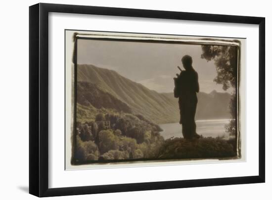 Statue overlooking the Bay-Theo Westenberger-Framed Photographic Print