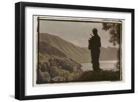 Statue overlooking the Bay-Theo Westenberger-Framed Photographic Print