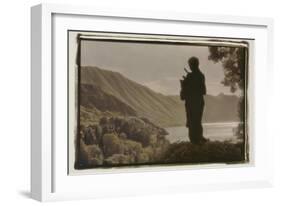 Statue overlooking the Bay-Theo Westenberger-Framed Photographic Print