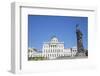 Statue, Pamyatnik Knyazyu Vladimiru, Pashkov House in the background, Moscow, Russia-Richard Maschmeyer-Framed Photographic Print