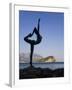 Statue Sillhouetted Against St. Nikola Island, Budva, Montenegro, Balkans, Europe-Gavin Hellier-Framed Photographic Print