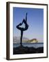 Statue Sillhouetted Against St. Nikola Island, Budva, Montenegro, Balkans, Europe-Gavin Hellier-Framed Photographic Print