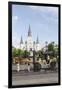 Statue, St. Louis Cathedral, Jackson Square, French Quarter, New Orleans, Louisiana, USA-Jamie & Judy Wild-Framed Premium Photographic Print