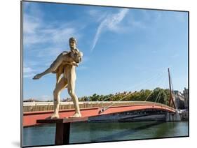 Statue The Weight of Oneself, Passarelle du Palais de Justice, Lyon, Auvergne-Rhone-Alpes, France-Jean Brooks-Mounted Photographic Print