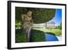 Statue under a Tree in the Baroque Gardens in the Wurzburg Residencewurzburg-Michael Runkel-Framed Photographic Print