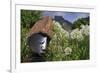 Statue with Agapanthus and Table Mountain Behind-Eleanor-Framed Photographic Print