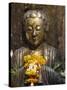 Statue with Offering of Marigold Flowers, Emerald Buddha Temple, Bangkok, Thailand, Southeast Asia-Alain Evrard-Stretched Canvas