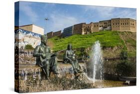 Statues and Fountains Below the Citadel of Erbil (Hawler)-Michael Runkel-Stretched Canvas