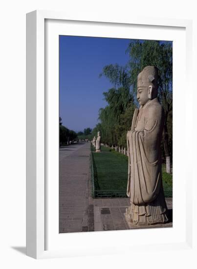 Statues and Tombs of Ming Dynasty Along Sacred Way or Spirit Way, Beijing, China-null-Framed Giclee Print