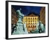 Statues at Fountain and Pension Neuer Markt at Neuer Markt Square, Innere Stadt, Vienna, Austria-Richard Nebesky-Framed Photographic Print