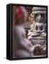 Statues at Swayambhunath Stupa (UNESCO World Heritage Site), Kathmandu, Nepal-Ian Trower-Framed Stretched Canvas