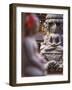 Statues at Swayambhunath Stupa (UNESCO World Heritage Site), Kathmandu, Nepal-Ian Trower-Framed Photographic Print