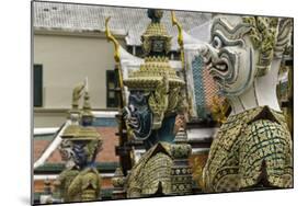 Statues at the Temple of the Emerald Buddha (Wat Phra Kaew)-John Woodworth-Mounted Photographic Print