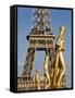 Statues at Trocadero and Eiffel Tower-Rudy Sulgan-Framed Stretched Canvas