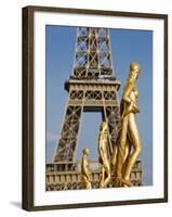 Statues at Trocadero and Eiffel Tower-Rudy Sulgan-Framed Photographic Print