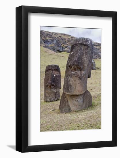 Statues Called Moais at Rano Raraku-Hal Beral-Framed Photographic Print