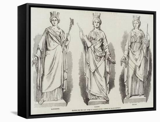 Statues for the New Wing of Somerset-House, Office of Inland Revenue-null-Framed Stretched Canvas