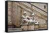 Statues in Campidoglio Square under Snow-Alessandro0770-Framed Stretched Canvas