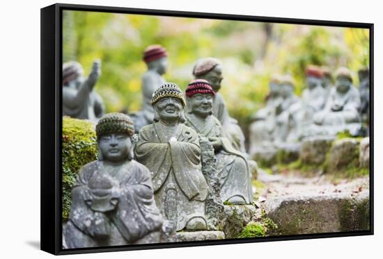 Statues in Daisho-In Buddhist Temple, Miyajima Island, Hiroshima Prefecture, Honshu, Japan, Asia-Christian Kober-Framed Stretched Canvas