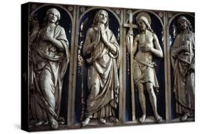 Statues in Glazed Terracotta, Part of the Altar Frontal from the Altar-Andrea Della Robbia-Stretched Canvas