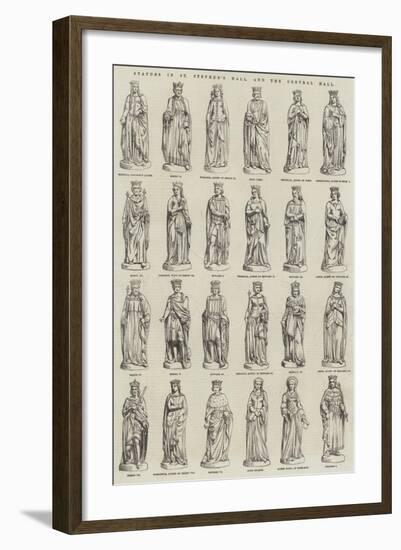 Statues in St Stephen's Hall, and the Central Hall-null-Framed Giclee Print