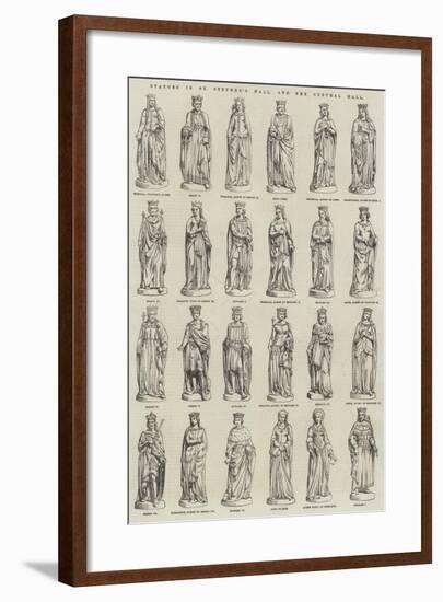 Statues in St Stephen's Hall, and the Central Hall-null-Framed Giclee Print