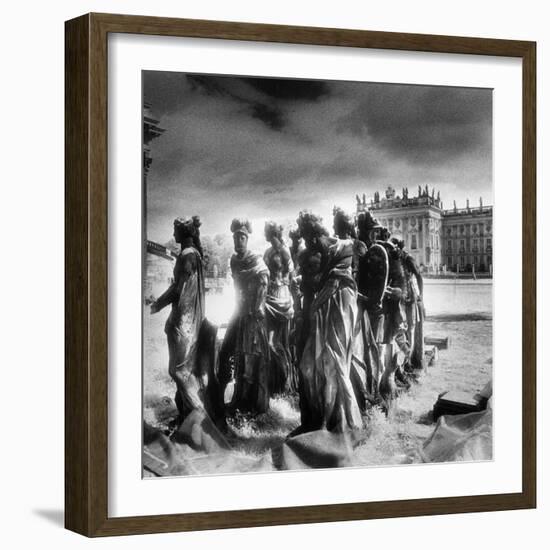 Statues Infront of the Neus Palais, Potsdam, Germany-Simon Marsden-Framed Giclee Print