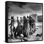 Statues Infront of the Neus Palais, Potsdam, Germany-Simon Marsden-Framed Stretched Canvas