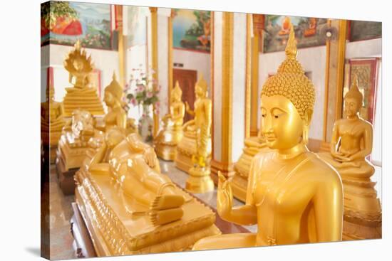 Statues, Karon Beach, Buddhist Temple, Phuket Island, Phuket, Thailand, Southeast Asia, Asia-Andrew Stewart-Stretched Canvas