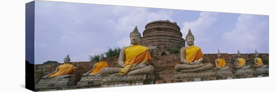 Statues of Buddha in a Temple, Thailand-null-Stretched Canvas