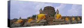 Statues of Buddha in a Temple, Thailand-null-Stretched Canvas