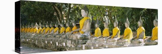 Statues of Buddha in a Temple, Wat Yai Chai Ya Mongkhon, Ayuthaya, Thailand-null-Stretched Canvas