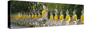 Statues of Buddha in a Temple, Wat Yai Chai Ya Mongkhon, Ayuthaya, Thailand-null-Stretched Canvas