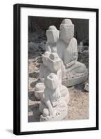 Statues of Buddha in Stone to Be Finished, Stone Carvers and Masons District, Mandalay City-Stephen Studd-Framed Photographic Print