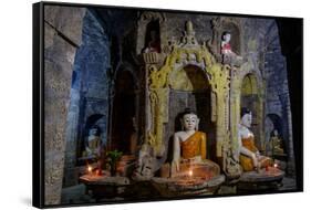 Statues of Buddha, Pagoda of Andaw, Dated 1521, Mrauk U, Rakhaing State, Myanmar (Burma), Asia-Nathalie Cuvelier-Framed Stretched Canvas